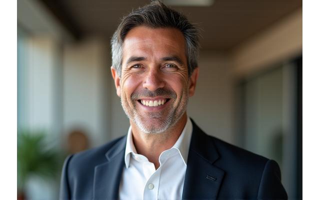 Ritratto professionale di Alessandro Bianchi, uomo di circa 45 anni, sorridente e con un'aura di competenza.