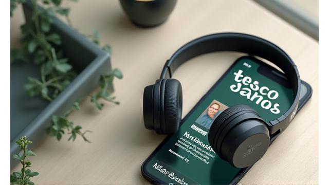 Immagine di anteprima di un podcast con cuffie e microfono.