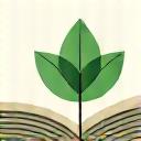 Icona di un giornale aperto con una foglia verde