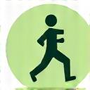 Icona app di fitness con figura in movimento