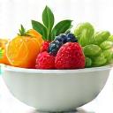 Icona app di nutrizione con frutti e verdure